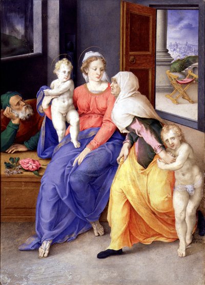 Holy Family with Santa Isabel and San Juanito by Giorgio Giulio Clovio